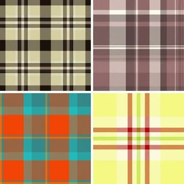 Plaid pattern pack for DIY sewing projects. Pillow, throw, and upholstery tem Illustrazione stock