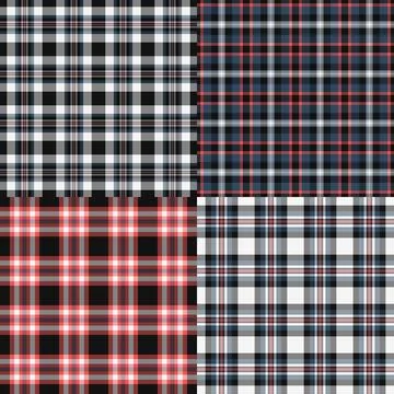 Plaid pattern pack for DIY summer projects. Templates for scarves, beach towe Stock Illustration