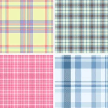 Plaid pattern pack for DIY winter projects. Templates for scarves, blankets,  Stock Illustration
