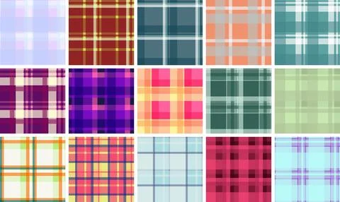 Plaid pattern pack for DIY winter projects. Templates for scarves, blankets,  イラスト素材