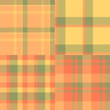 Plaid pattern pack for flannel shirt manufacturing. Coordinated tartan layo.. Stock Illustration