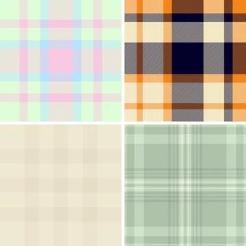 Plaid pattern pack for gift wrapping, invitations, and stationery. Coordina.. Stock Illustration