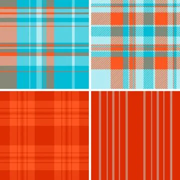 Plaid pattern pack for hats. Coordinated tartan layouts enhance casual and se Illustrazione stock