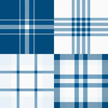 Plaid pattern pack for pajamas and playwear. Coordinated tartan layouts ens.. 库存插图