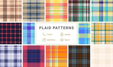 Plaid pattern pack for printable fabric designs. Suitable for dresses, skirts イラスト素材