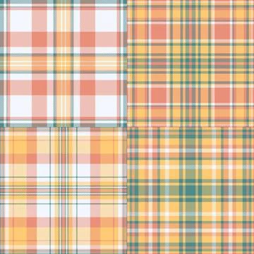 Plaid pattern pack for printable seasonal products. Suitable for cards, banne Stock Illustration