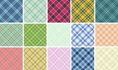 Plaid pattern pack reflecting historic fabric design. Suitable for classic .. Illustrazione stock