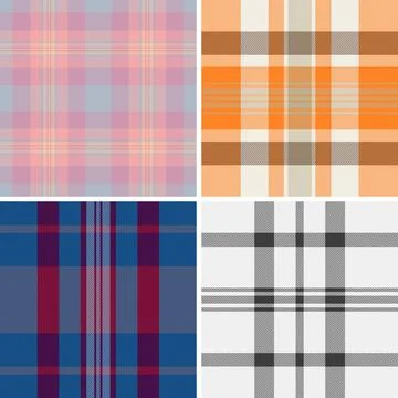 Plaid pattern pack for scarves, light jackets, and accessories. Coordinated t Illustrazione stock