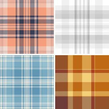 Plaid pattern pack tailored for childrens apparel design. Coordinated tartan  Stock Illustration