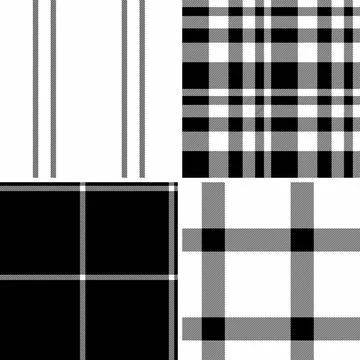 Plaid pattern pack tailored for childrens apparel design. Coordinated tartan  Stockillustratie