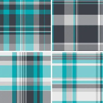 Plaid pattern pack tailored for Christmas ornaments. Coordinated repeats enha Illustrazione stock
