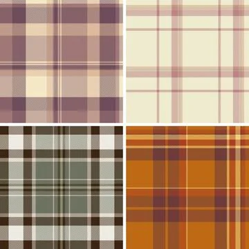 Plaid pattern pack tailored for heritage fashion concepts. Classic tartan geo Illustrazione stock