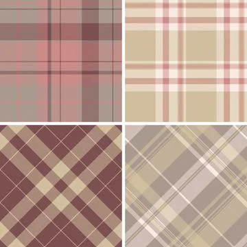 Plaid pattern pack tailored for interior styling. Coordinated tartan patterns Stock Illustration