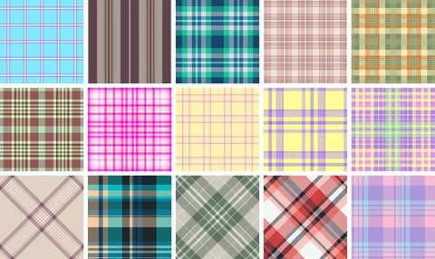 Plaid pattern pack tailored for modern women's casual fashion. Vector desig.. Stock Illustration