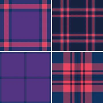 Plaid pattern pack tailored for modern women's casual fashion. Vector designs Stock Illustration