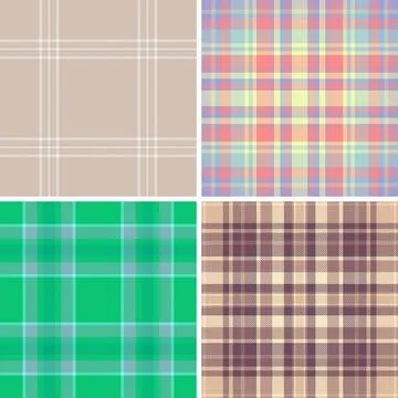Plaid pattern pack tailored for modern designs. Works for apparel, gifts, pac Stock Illustration