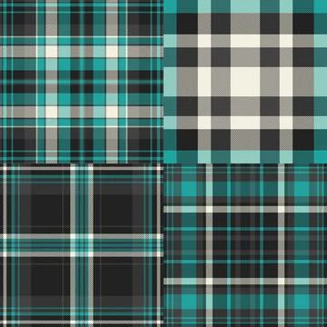 Plaid pattern pack tailored for spring styling. Coordinated tartan patterns f Stock Illustration