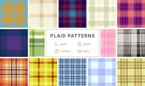 Plaid pattern pack tailored for Valentines and Womens Day styling. Coordina.. Illustrazione stock