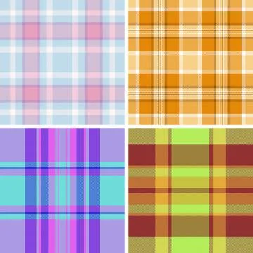 Plaid pattern pack tailored for winter styling. Coordinated tartan patterns f イラスト素材