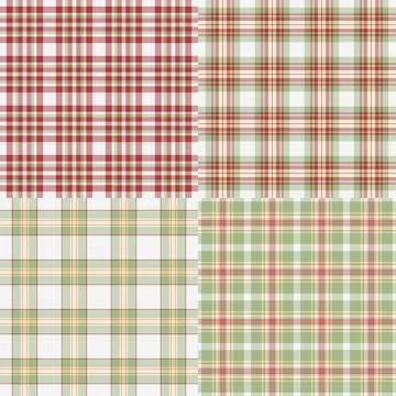 Plaid pattern set for advent calendars. Classic tartan textures bring festive Stock-Illustration