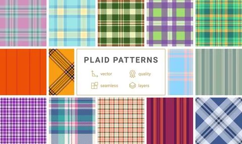 Plaid pattern set for advent calendars. Classic tartan textures bring festi.. Stock-Illustration