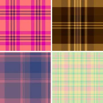 Plaid pattern set for American heritage, patriotism, and festive designs. Sea Illustrazione stock