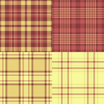 Plaid pattern set for bespoke fashion and independent sewing studios. Seamles Stock Illustration