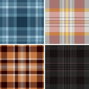 Plaid pattern set for bespoke fashion and independent sewing studios. Seamles イラスト素材