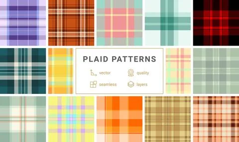 Plaid pattern set capturing lumberjack heritage and England style. Vector p.. イラスト素材
