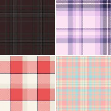Plaid pattern set for casual USA fashion and patriotic celebrations. Seamle.. Stock Illustration