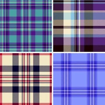 Plaid pattern set for checklists and pads. Classic tartan textures improve da Stock Illustration