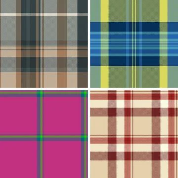 Plaid pattern set for Christmas banners and signs. Seamless repeats enhance s Stock Illustration