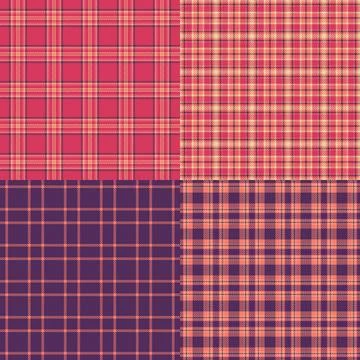 Plaid pattern set created for American casual fashion and buffalo check texti Stock Illustration