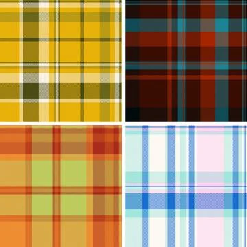 Plaid pattern set created for American heritage and national pride projects.  Stock Illustration