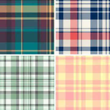 Plaid pattern set created for American heritage and national pride projects.  Illustrazione stock