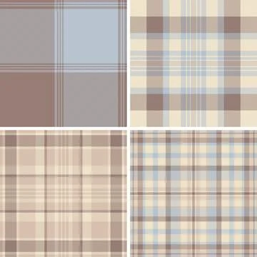 Plaid pattern set created for cozy interiors and family traditions. Vector pa イラスト素材