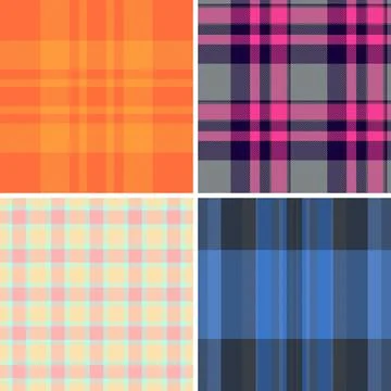 Plaid pattern set created for designers and textile engineers. Vector pattern Stockillustratie