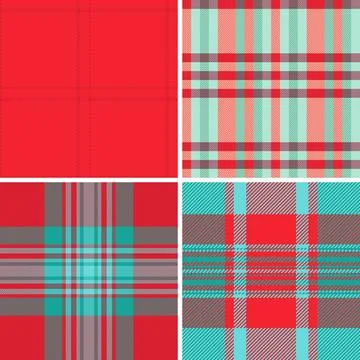 Plaid pattern set created for family traditions and cozy home decor. Vector p Stock Illustration