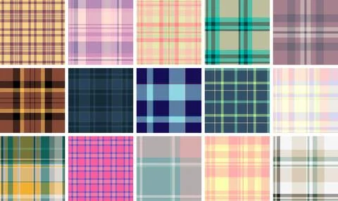 Plaid pattern set created for independent tailors and small fashion studios.  Stock Illustration