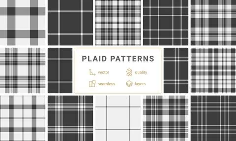 Plaid pattern set created for independent tailors and small fashion studios.  Stock Illustration