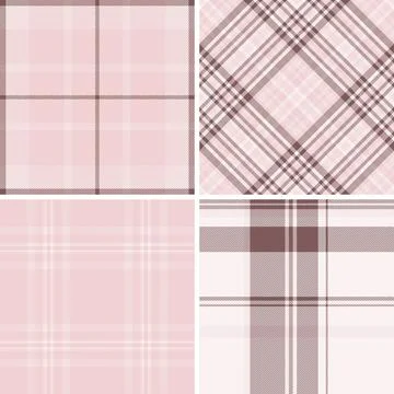Plaid pattern set created for independent ateliers and custom fashion lines.  Stock Illustration