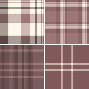 Plaid pattern set created for industrial-scale fabric manufacturing. Vector d Stock Illustration