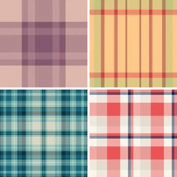 Plaid pattern set created for multipurpose creative projects. Works for plann Illustrazione stock