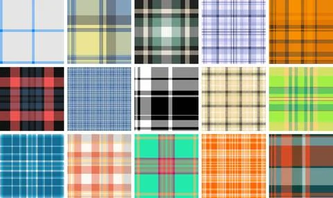 Plaid pattern set created for multipurpose creative projects. Works for pla.. Иллюстрация