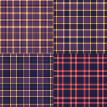 Plaid pattern set created for professional fabric production. Vector designs  Stock Illustration