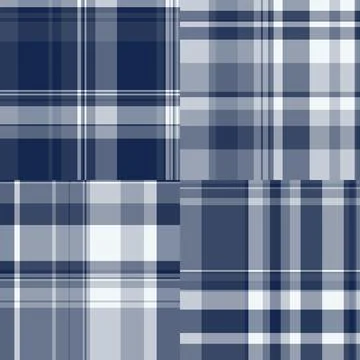 Plaid pattern set created for stylish digital backgrounds and wallpapers. V.. Stock Illustration