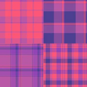 Plaid pattern set created for USA-inspired apparel and decor. Vector design.. Stock Illustration