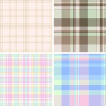 Plaid pattern set created for versatile projects. Seamless tartan textures .. Stock Illustration