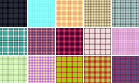 Plaid pattern set created for versatile women's clothing. Seamless vectors en Stockillustratie
