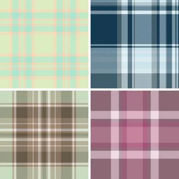 Plaid pattern set for cushion covers and throws. Tartan textures bring warm.. Stock Illustration